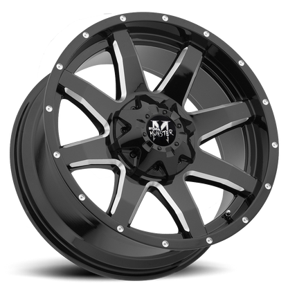 OFF ROAD MONSTER M08 M08 22X12 NEG 44MM 5X127/5X139.7 GLOSS BLACK MILLED | M08212527N44GBML