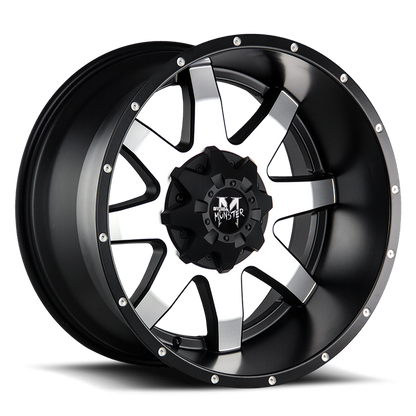 OFF ROAD MONSTER M08 M08 22X12 NEG 44MM 8X165.1/8X170 FLAT BLACK MACHINED | M08212867N44BM