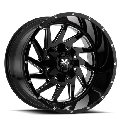 OFF ROAD MONSTER M12 M12 24X14 NEG 76MM 6X139.7 GLOSS BLACK MILLED | M12414639N76GBML