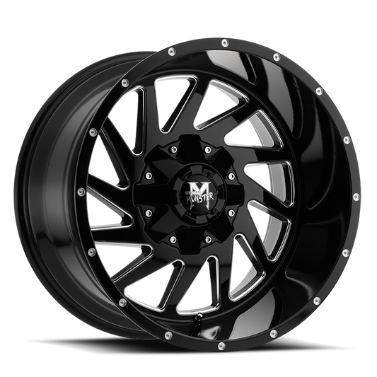 OFF ROAD MONSTER M12 M12 24X14 NEG 76MM 6X139.7 GLOSS BLACK MILLED | M12414639N76GBML