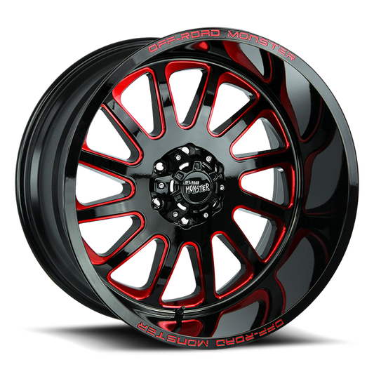 OFF ROAD MONSTER M17 M17 20X10 NEG 19MM 6X139.7 GLOSS BLACK CANDY RED MILLED | M170639N19GBMLR