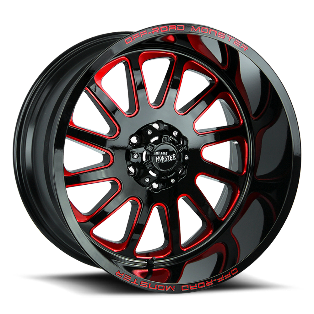 OFF ROAD MONSTER M17 M17 20X10 NEG 19MM 8X165.1 GLOSS BLACK CANDY RED MILLED | M170865N19GBMLR
