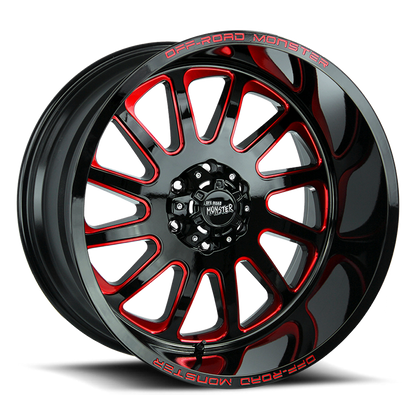OFF ROAD MONSTER M17 M17 20X10 NEG 19MM 8X165.1 GLOSS BLACK CANDY RED MILLED | M170865N19GBMLR