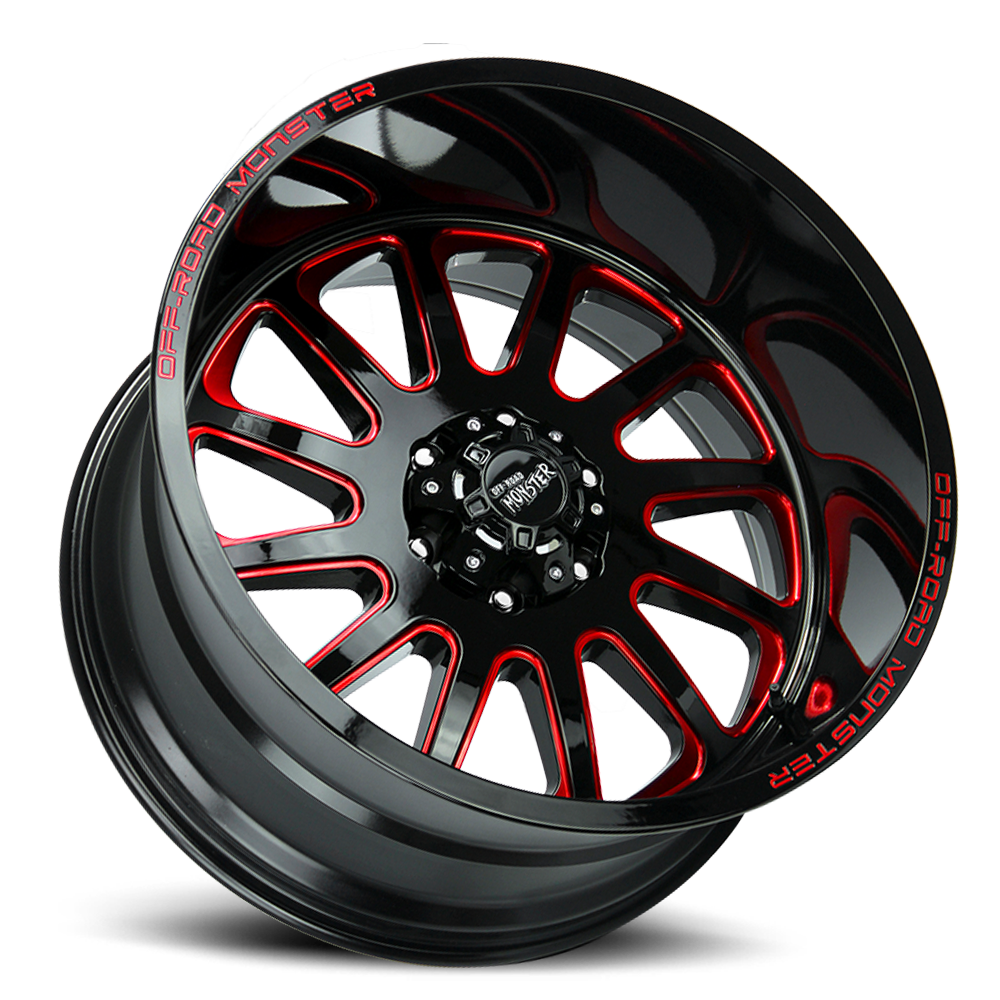 OFF ROAD MONSTER M17 M17 20X10 NEG 19MM 8X165.1 GLOSS BLACK CANDY RED MILLED | M170865N19GBMLR