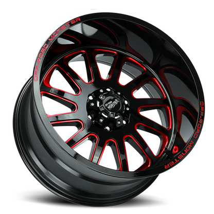 OFF ROAD MONSTER M17 M17 20X10 NEG 19MM 8X165.1 GLOSS BLACK CANDY RED MILLED | M170865N19GBMLR