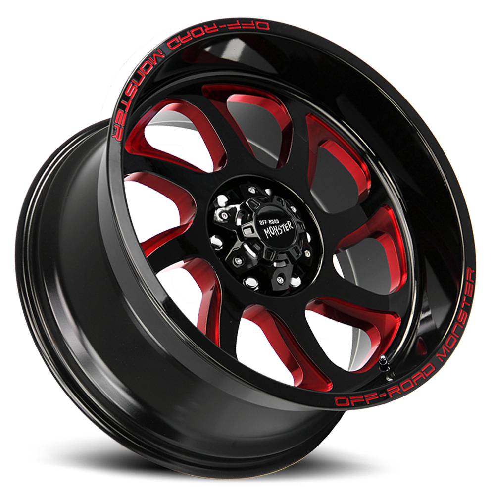 OFF ROAD MONSTER M22 M22 20X10 NEG 19MM 5X127 GLOSS BLACK CANDY RED MILLED | M220527N19GBMLR