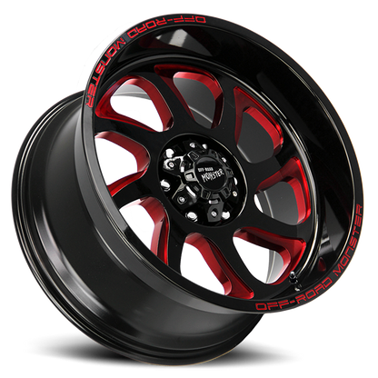 OFF ROAD MONSTER M22 M22 20X10 NEG 19MM 5X127 GLOSS BLACK CANDY RED MILLED | M220527N19GBMLR