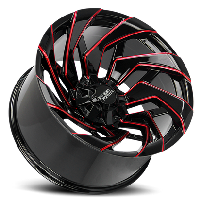 OFF ROAD MONSTER M24 M24 22X12 NEG 44MM 8X165.1/8X170 GLOSS BLACK CANDY RED MILLED | M24212867N44GBMLR