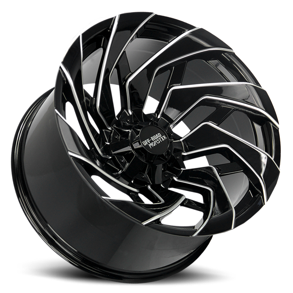 OFF ROAD MONSTER M24 M24 22X12 NEG 44MM 8X165.1/8X170 GLOSS BLACK MILLED | M24212867N44GBML