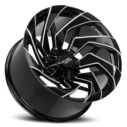 OFF ROAD MONSTER M24 M24 22X12 NEG 44MM 8X165.1/8X170 GLOSS BLACK MILLED | M24212867N44GBML
