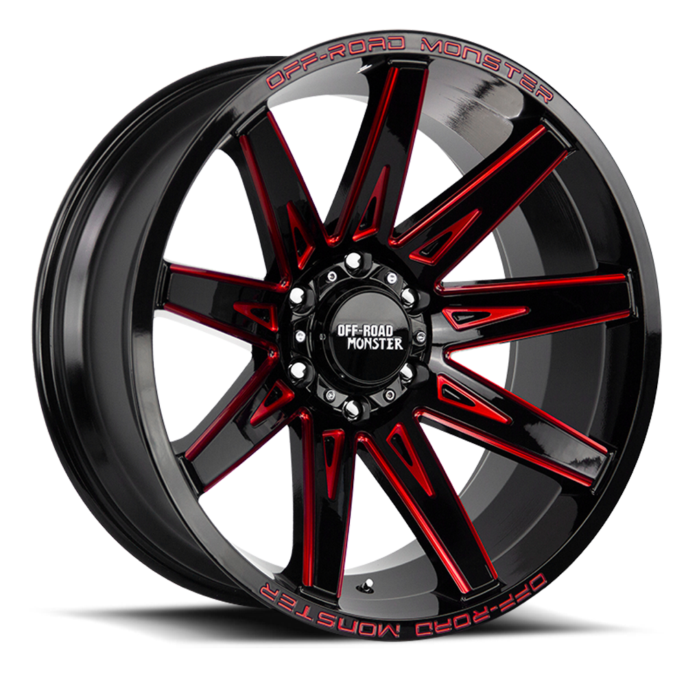 OFF ROAD MONSTER M25 M25 20X10 NEG 19MM 6X135 GLOSS BLACK CANDY RED MILLED | M250635N19GBMLR