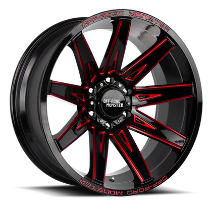 OFF ROAD MONSTER M25 M25 20X10 NEG 19MM 6X135 GLOSS BLACK CANDY RED MILLED | M250635N19GBMLR