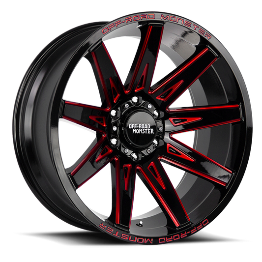OFF ROAD MONSTER M25 M25 22X12 NEG 44MM 6X135 GLOSS BLACK CANDY RED MILLED | M25212635N44GBMLR