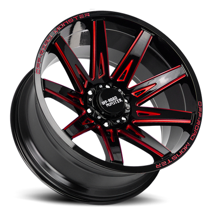 OFF ROAD MONSTER M25 M25 20X10 NEG 19MM 6X135 GLOSS BLACK CANDY RED MILLED | M250635N19GBMLR
