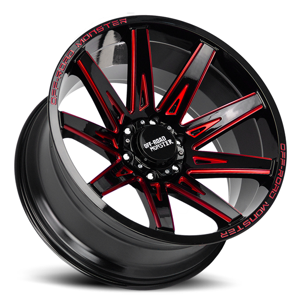 OFF ROAD MONSTER M25 M25 22X12 NEG 44MM 6X139.7 GLOSS BLACK CANDY RED MILLED | M25212639N44GBMLR