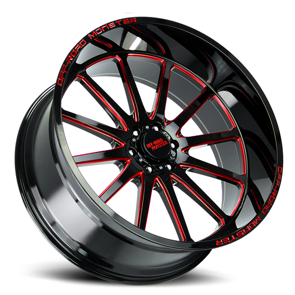 OFF ROAD MONSTER M26 M26 26X12 NEG 44MM 6X139.7 GLOSS BLACK CANDY RED MILLED | M26612639N44GBMLR