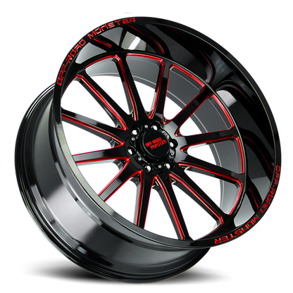 OFF ROAD MONSTER M26 M26 26X12 NEG 44MM 6X139.7 GLOSS BLACK CANDY RED MILLED | M26612639N44GBMLR