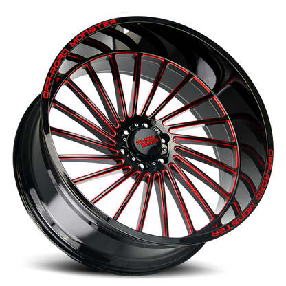 OFF ROAD MONSTER M27 M27 26X12 NEG 44MM 5X127 GLOSS BLACK CANDY RED MILLED | M27612527N44GBMLR