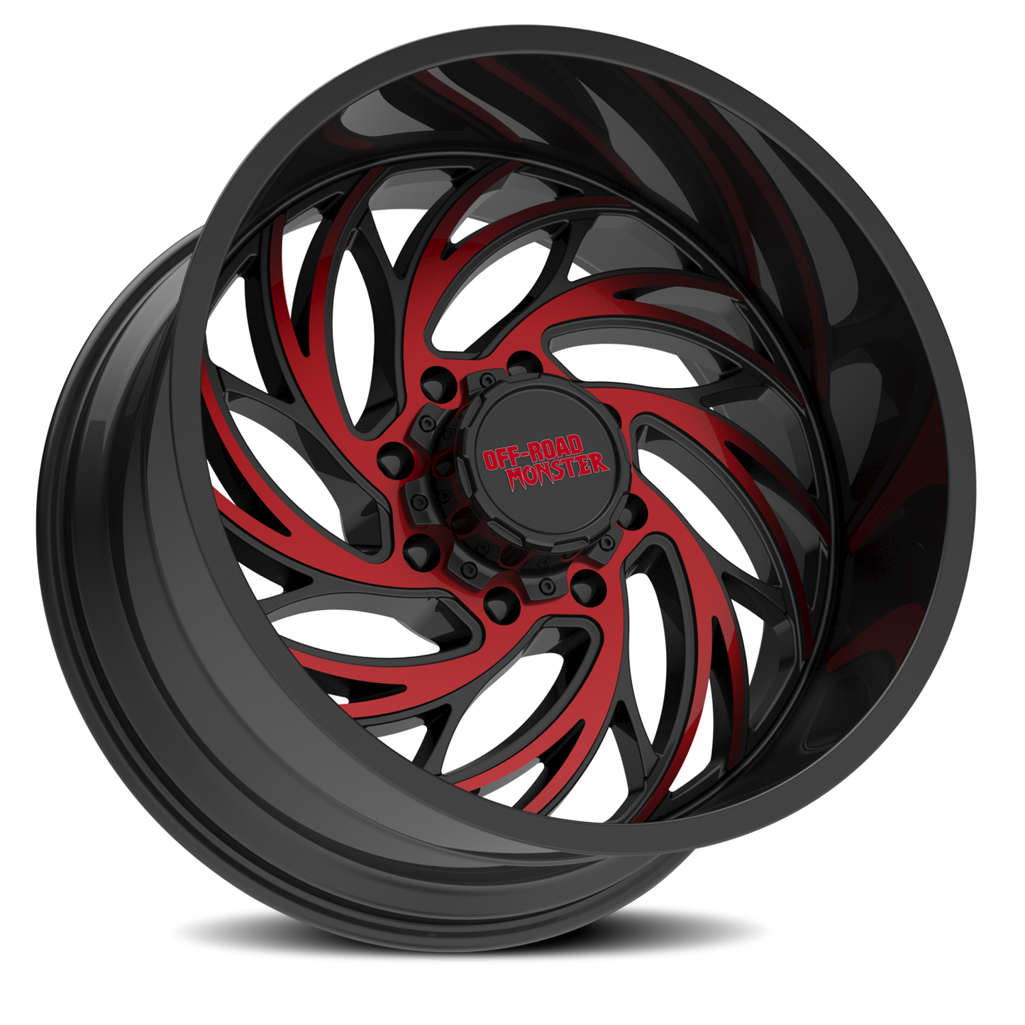 OFF ROAD MONSTER M29 M29 22X12 NEG 44MM 6X135/6X139.7 GLOSS BLACK CANDY RED MILLED | M29212607N44GBMLR