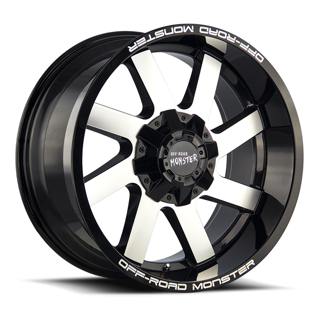 OFF ROAD MONSTER M80 M80 20X12 NEG 44MM 5X127/5X139.7 GLOSS BLACK MACHINED | M80012527N44GBM