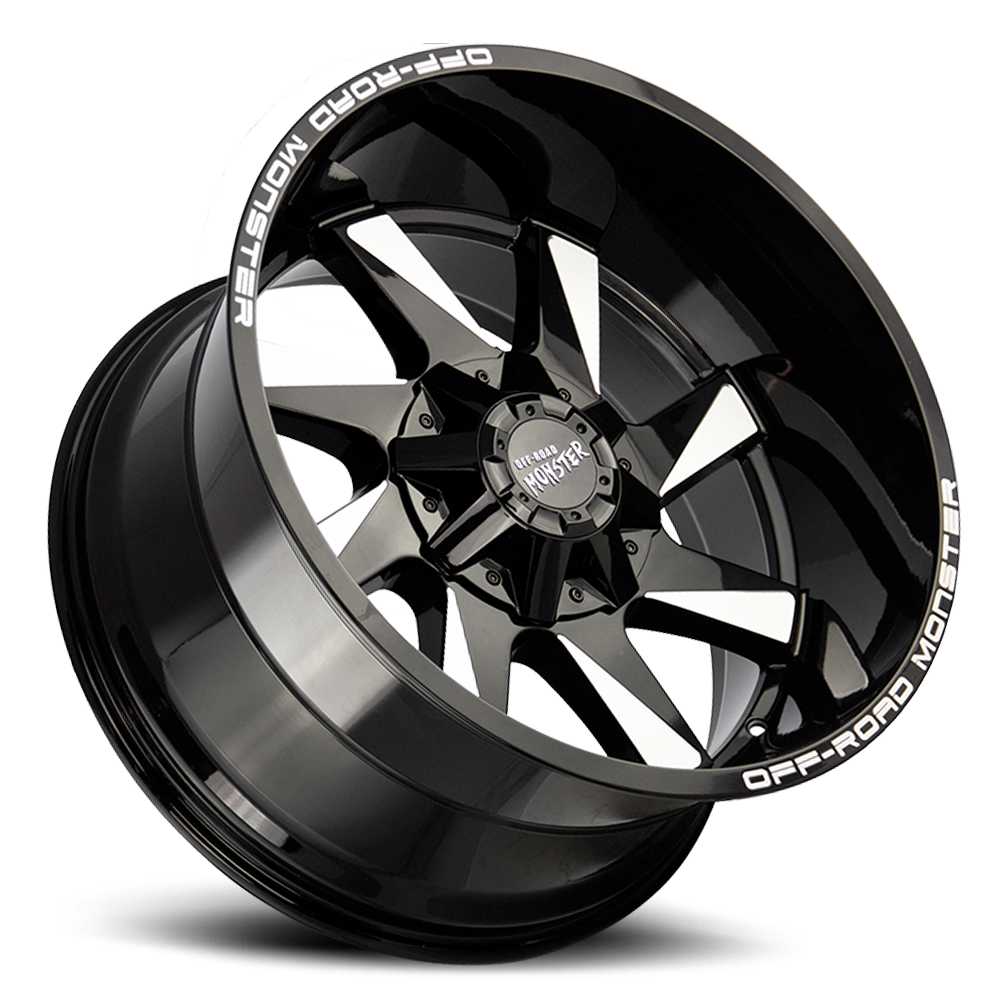 OFF ROAD MONSTER M80 M80 24X12 NEG 44MM 8X165.1 GLOSS BLACK MILLED | M80412865N44GBML