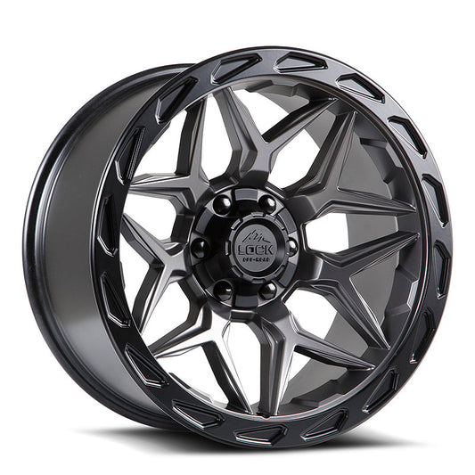 LOCK OFFROAD MATRIX 20X10 18 5X127/5X139.7 MATTE GREY W MATTE BLACK RING