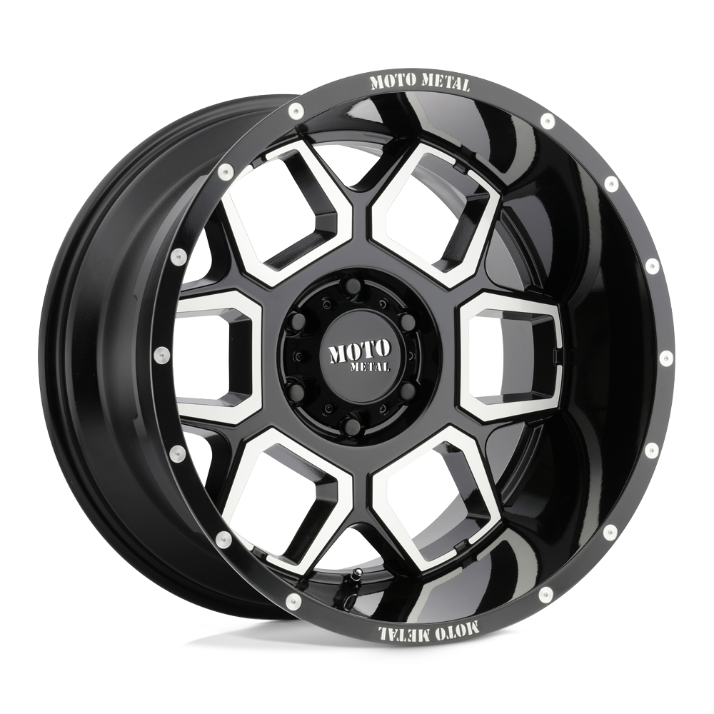 Moto Metal MO981 SPADE - 20x10 -24mm 6x139.7 GLOSS BLACK MACHINED Wheel | MO98121068324N