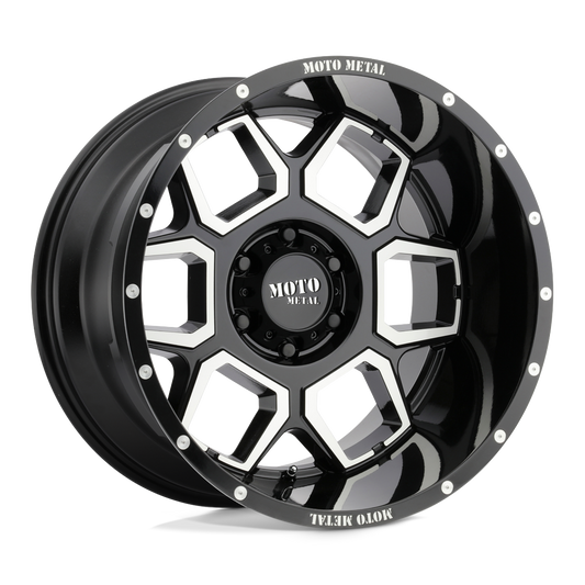 Moto Metal MO981 SPADE - 20x10 -24mm 6x139.7 GLOSS BLACK MACHINED Wheel | MO98121068324N