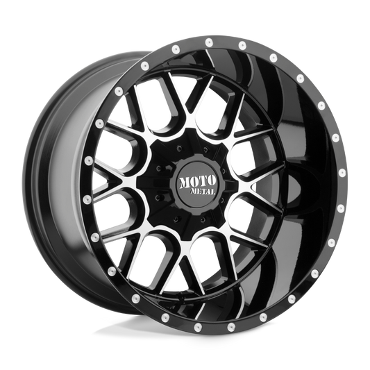 Moto Metal MO986 SIEGE - 20x12 -44mm 6x135/6x139.7 GLOSS BLACK MACHINED Wheel | MO98621267344N