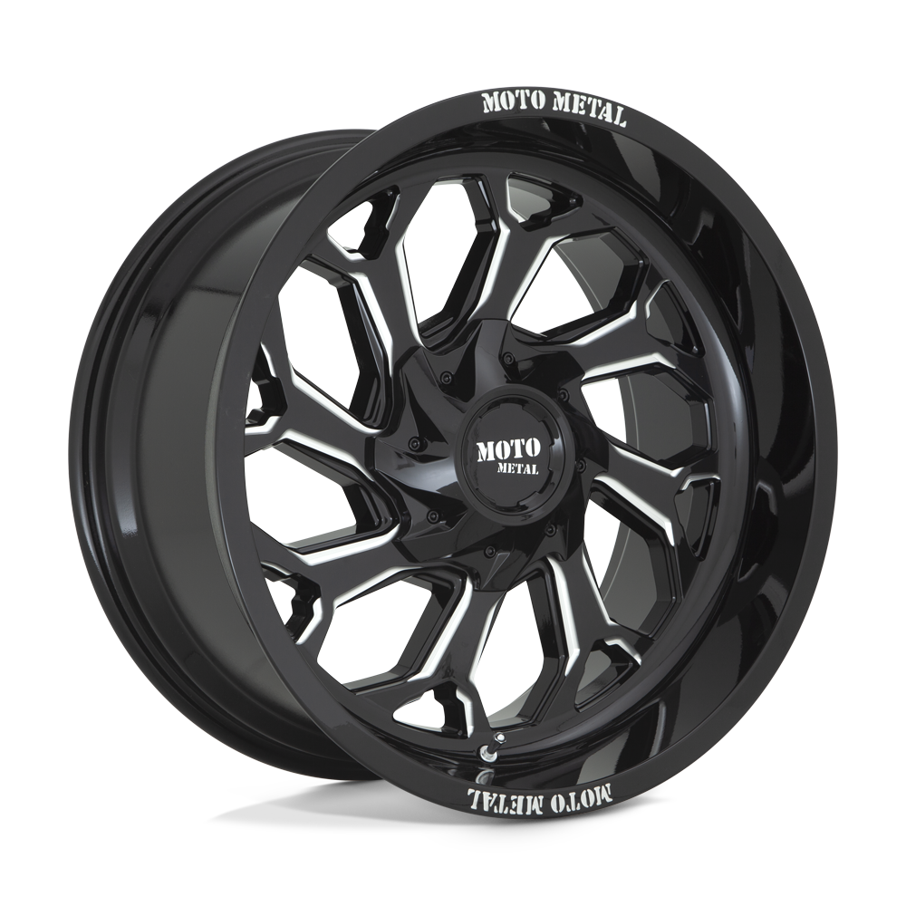 Moto Metal MO999 - 20x10 -18mm 8x165.1 GLOSS BLACK MILLED Wheel | MO99921080318N