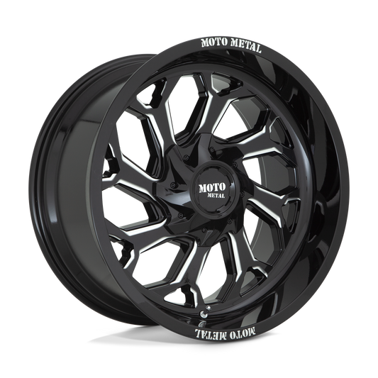Moto Metal MO999 - 20x10 -18mm 8x165.1 GLOSS BLACK MILLED Wheel | MO99921080318N