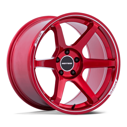 MOTEGI MR160 BATTLE VI 18X8.5 35 5X114.3 CHERRY RED METALLIC W/ MCH LIP