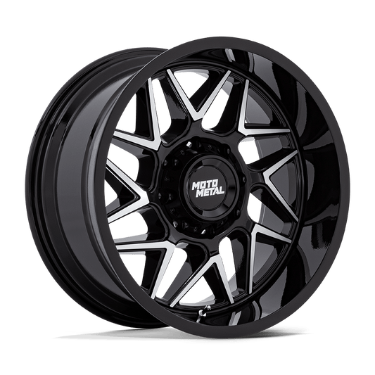 MOTO METAL MO812 TURBINE 20x9 1 6x135 GLOSS BLACK W/ MACHINED FACE