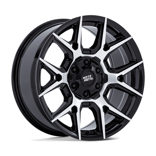 MOTO METAL MO813 MASON 20X9 10 6X135/6X139.7 GLOSS BLACK W/ MACHINED FACE