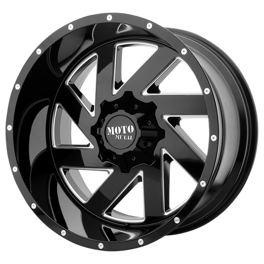 Moto Metal MO988 MELEE - 20x10 -18mm 8x165.1 GLOSS BLACK MILLED Wheel | MO98821080318N