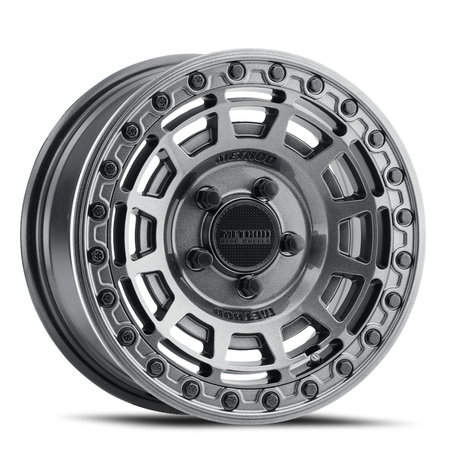 Method 415 15x10 5x114.3 (5x4.5) 25mm UTV Beadlock Gloss Graphite - Gloss Graphite Ring MR415510121264B