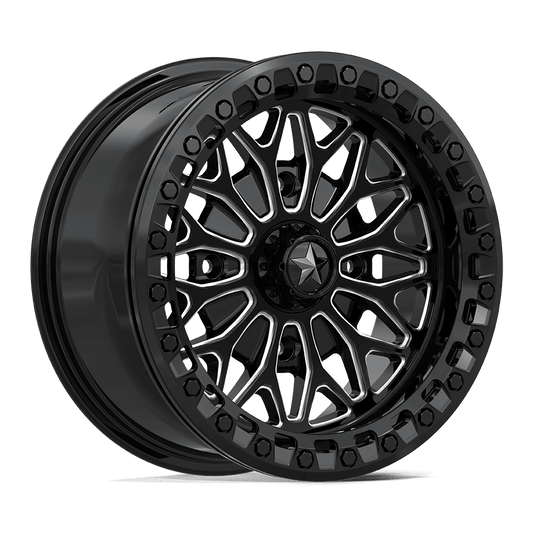 MSA OFFROAD WHEELS MA53 BOLO UTV BEADLOCK 15X7 10 4X137 GLOSS BLACK MILLED