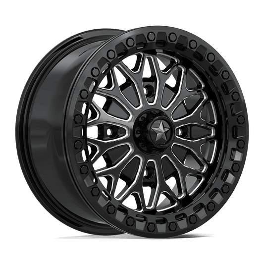 MSA OFFROAD WHEELS MA53 BOLO UTV BEADLOCK 15X7 38 4X156 GLOSS BLACK MILLED