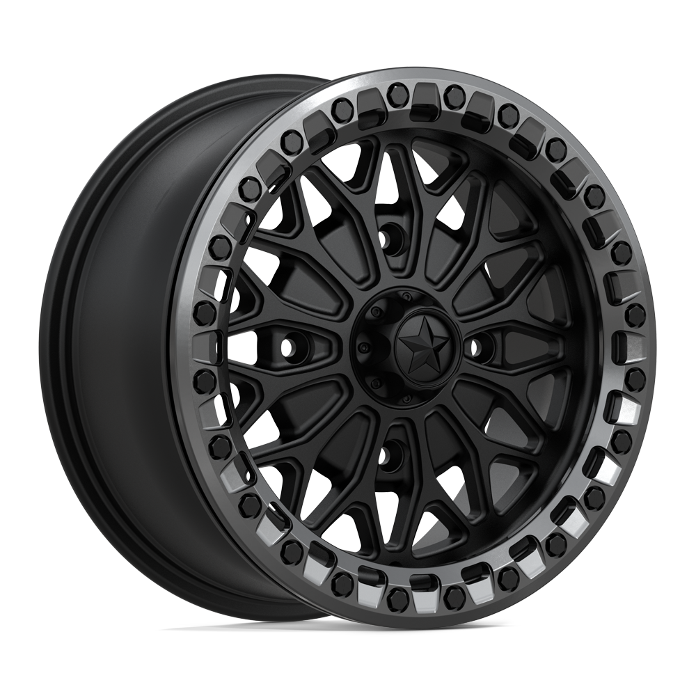 MSA OFFROAD WHEELS MA53 BOLO UTV BEADLOCK 15X7 38 4X156 MATTE BLACK W/ GL-GUNMETAL RG