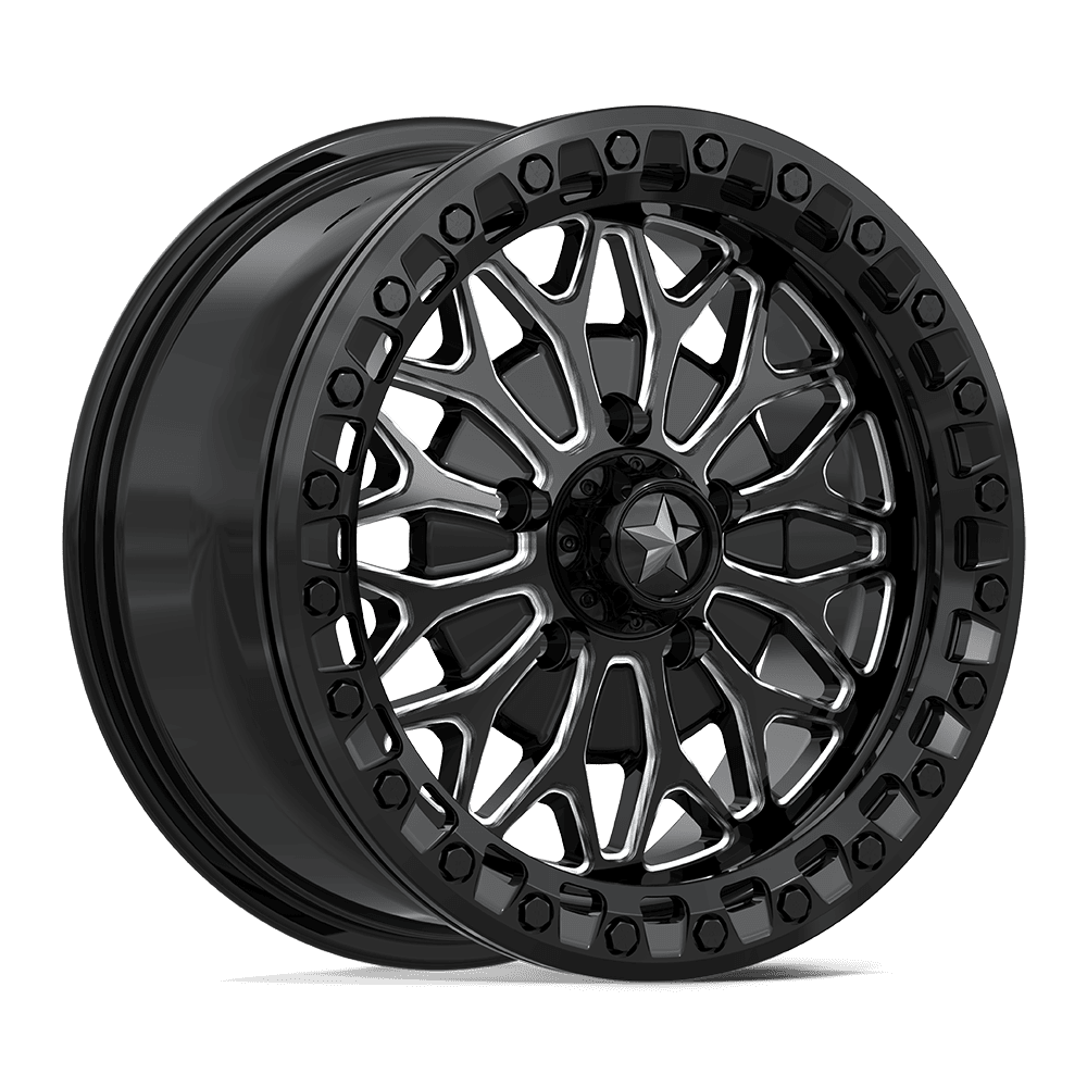 MSA OFFROAD WHEELS MA53 BOLO UTV BEADLOCK 15X7 38 5X114.3 GLOSS BLACK MILLED