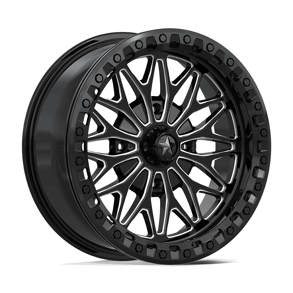 MSA OFFROAD WHEELS MA53 BOLO UTV BEADLOCK 18X7 10 4X156 GLOSS BLACK MILLED