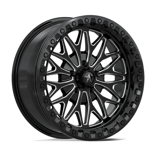 MSA OFFROAD WHEELS MA53 BOLO UTV BEADLOCK 18X7 10 5X114.3 GLOSS BLACK MILLED