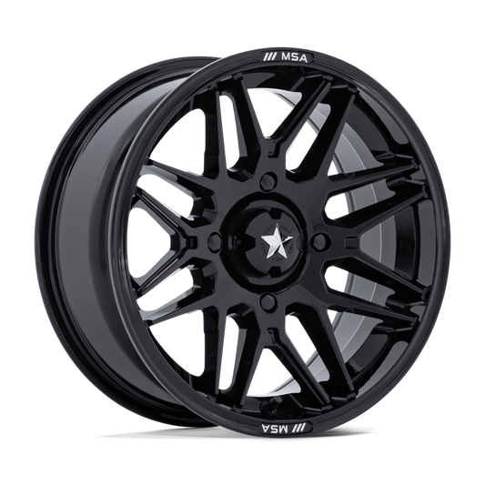 MSA OFFROAD WHEELS M52 RADAR UTV 14X7 -47 4X110 GLOSS BLACK