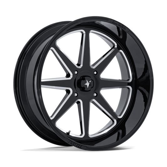 MSA OFFROAD WHEELS M54 SPARK UTV 24X10 -25 5X114.3 GLOSS BLACK MILLED