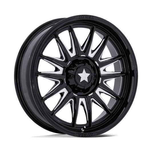 MSA OFFROAD WHEELS M55 COMMANDER UTV 22X7 0 4X137/4X156 GLOSS BLACK MILLED