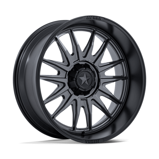 MSA OFFROAD WHEELS M55 COMMANDER UTV 24X10 -25 5X114.3 MATTE GUNMETAL W/ M-BLK LIP