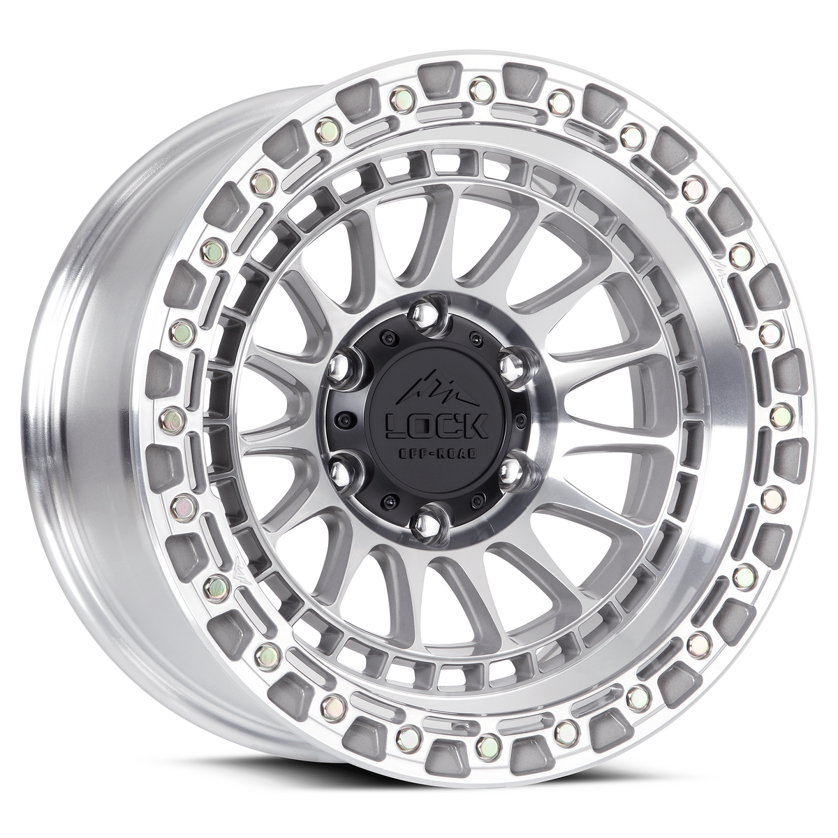LOCK OFFROAD MOJAVE 17X8.5 25 6X139.7 MACHINE WITH CLEAR COAT