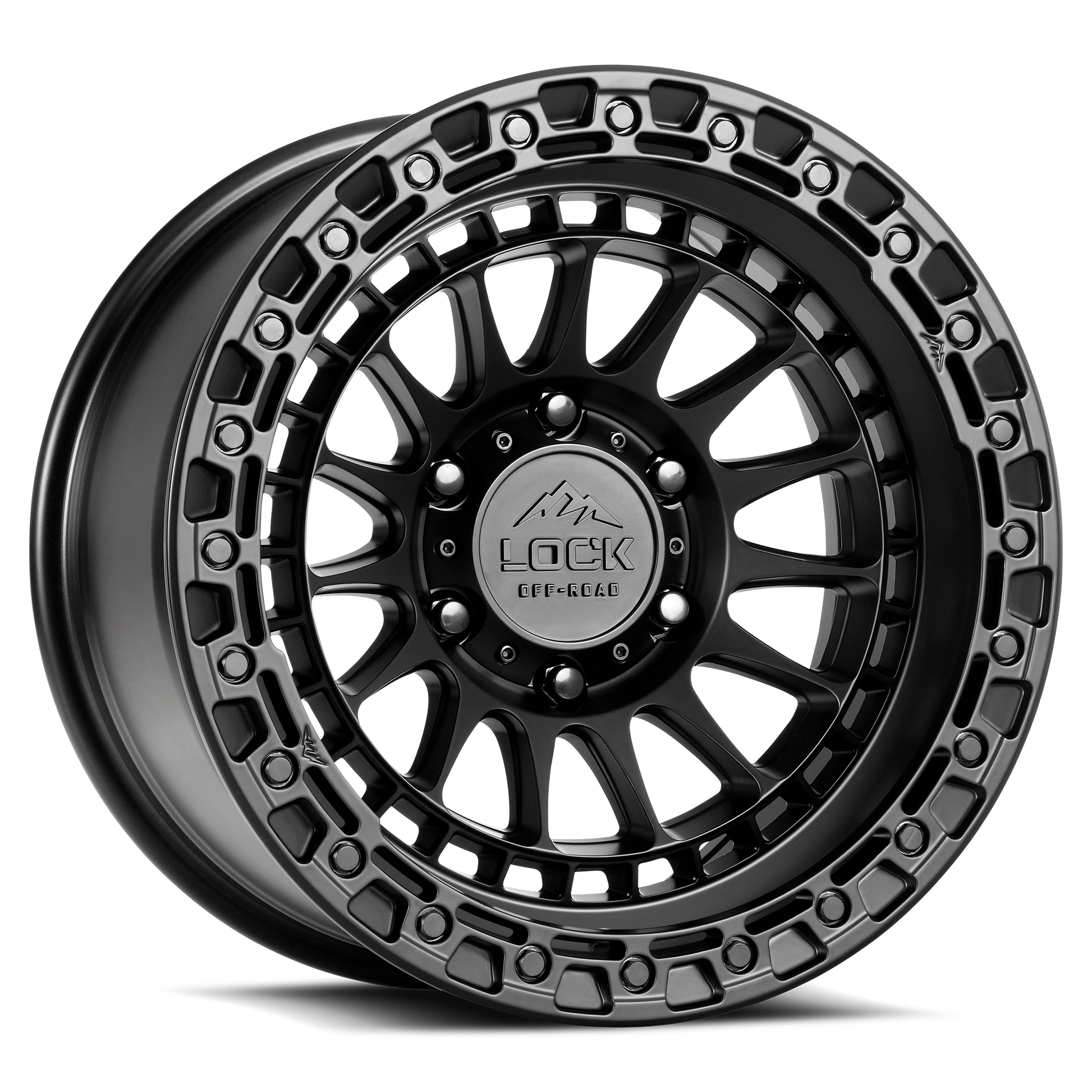 LOCK OFFROAD MOJAVE 20X9 0 6X135 MATTE BLACK W MATTE BLACK RING