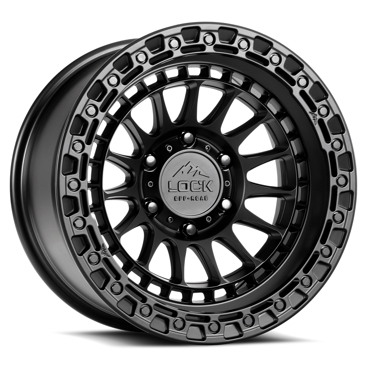 LOCK OFFROAD MOJAVE 17X9 12 6X135 MATTE BLACK W MATTE BLACK RING