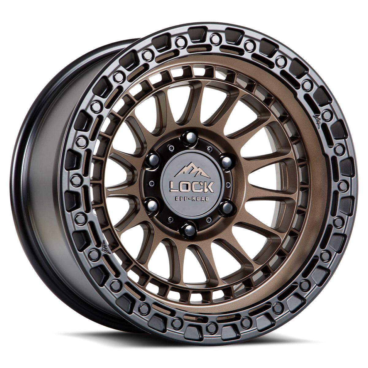 LOCK OFFROAD MOJAVE 17X8.5 25 6X139.7 MATTE BRONZE W MATTE BLACK RING